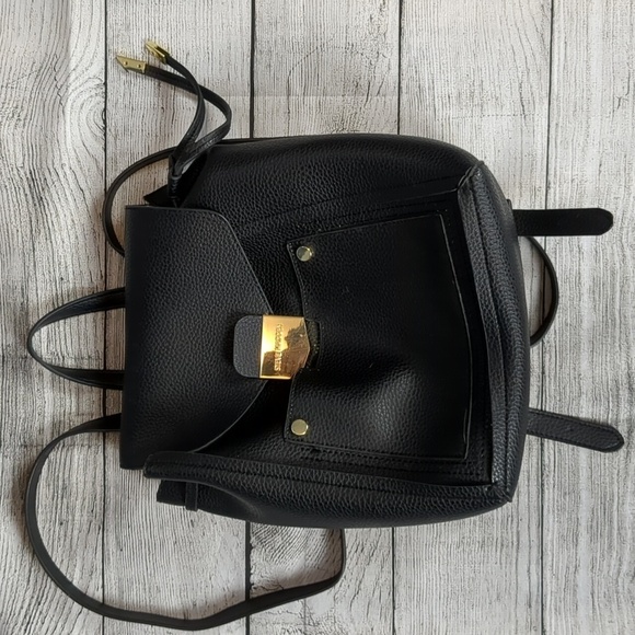 Steve Madden black backpack purse - Picture 1 of 8
